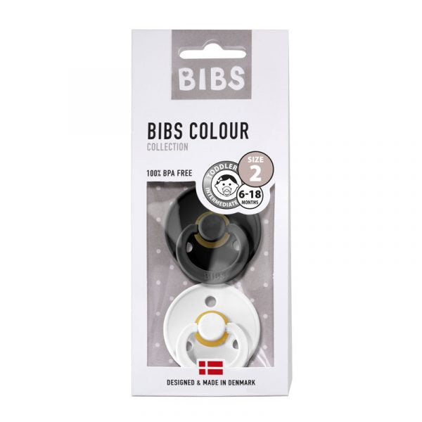 מארז 2 יחידות מוצצי ביבס שחור/לבן BIBS